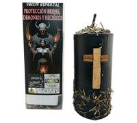 HOSTENATURA | Velone esoterico Protezione 14x6 cm | Rituale contro streghe, demoni e incantesimi | Candela spirituale per la difesa energetica | Lavorazione artigianale con erbe naturali