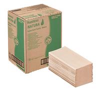 Hostess NATURA 6832 - Asciugamani di carta monouso, 12 confezioni da 159 asciugamani in carta colorata naturale (1.908 totali)