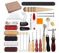 HOSTK 33pc FAI DA TE In Pelle Craft Kit Mano Strumenti Set per Cucire Cucitura Stampaggio Intaglio Accessori Per Artigianato In Pelle Sella Ditale