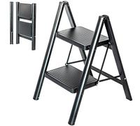 HOSTRÖM Scaletta 2 gradini FOLDPACT2, Sgabello scala pieghevole, Design ultracompatto, Gradini 17,5 cm, Acciaio, Ripiano temporaneo, Garanzia 5 anni.