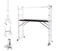 HOSTROM Impalcatura mobile SCAFFOLDAX2X6, scala pieghevole multiuso 4 in 1, altezza lavoro 4,46 m, garanzia 5 anni