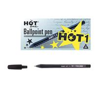 HOT 1 - Penna a sfera, 12 pezzi, colore nero