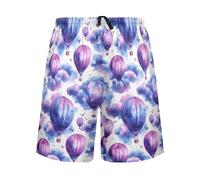 Hot Air Balloon Bird Q - Pantaloncini da pigiama da uomo, morbidi, con coulisse e tasche, Multicolore, S
