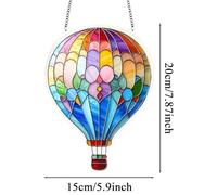 Hot Air Balloon Decor, 2D Acrylic Balloon Pendant, Weather-Resistant Outdoor Hanging Charm for Garden, Patio, Wedding, Yard, Door, Window, Wall, and Festival Decoration, Multicolor