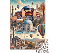 Hot Air Balloon Set Da 1000 Pezzi Carta Riciclata Balloons over Istanbul Puzzle Per Adulti Facile Da Conservare Imballaggio Pronto Per Il Regalo Ore Di Intrattenimento 70x50cm/1000pcs