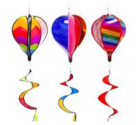 Hot Air Balloon Wind Spinners, 3 x Pallone Windsock, decorazione esterna per giardino, cortile, corridoio, matrimonio, gathering, recinzioni, campeggio, birday, decorazione