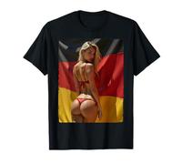 Hot Babe T-shirt - Ragazza bikini bionda e bandiera tedesca Maglietta