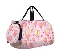 Hot Balloon Pesca Oro San Valentino Duffel Bag con Scomparto Scarpe Leggero Bambini Pernottamento Duffel Bag per Viaggi, Sport, Borsone, Weekender bolsa de para mujer, Palloncino caldo pesca oro San