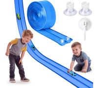 Hot Bee Car Track 4.5m, Pista da Corsa per Auto Giocattolo Flessibile per Auto Diecast, Blu, Jouet Garçon 3 4 5 6 7 Ans, Cadeau Garçon Noël ou Anniversaire