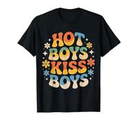 Hot Boys Kiss Boys Orgoglio Queer LGBTQ - Maglietta