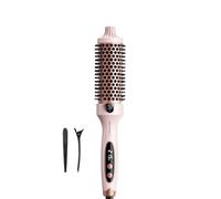 Hot Brush, Ionic Round Heated Brush, Makes Hair Smoother and Shinier, Easy to Use, Do Not Blow Dry, 38 mm Barrel, 5 Temperature Settings, Pink