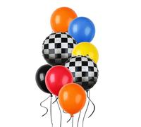Hot Car Balloon Bundle 20 pezzi palloncini a scacchi in lattice arancione blu nero rosso giallo ragazzo 1 ° 2 ° gara calda Ca Fast One Two Fast Two Fast Theme Wheels Race Car Race Car Birthday Party