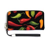 Hot Chili Pepper - Portafoglio da polso da donna, in pelle, con porta carte di credito, Stile:, 20.0*10.5cm