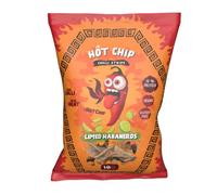 Hot Chip Chilli Strips Limed Habaneros Vegan 16% Protein Gluten Free Patatine di Mais proteiche Super Piccanti Peperoncino Habanero e Lime 80gr
