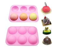 Hot Chocolate Bomb Mold Silicone Chocolate Molds Silicone Chocolate Mold 2 inch, Chocolate Mold Round Chocolate Bomb Mold Kit, 6 Cavity Semi Sphere Silicone Baking Mold for Cocoa, Cake, Jelly