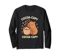 Hot Chocolate Capybara Cozy Cottagecore Kawaii Maglia a Manica