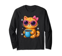 Hot Chocolate Cat Kawaii Chibi Cocoa Kitty Maglia a Manica