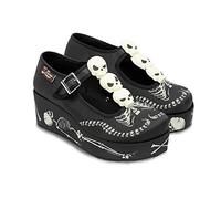 Hot Chocolate Design Chocolaticas Mary Jane - Scarpe Basse da Donna, in Tela, stravaganti, Scheletri sotto Il Tuo Letto, 37 EU