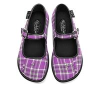 Hot Chocolate Design Chocolaticas Mary Jane - Scarpe Basse da Donna, in Tela, stravaganti, Tartan Viola, 38 EU