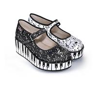 Hot Chocolate Design Chocolaticas Thank You Music Scarpe Zeppe Mary Jane da Donna Multicolore HCD 39