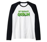 Hot Chocolate Goblin Holiday Season Bevanda da sorseggiare al Cacao Maglia con Maniche Raglan