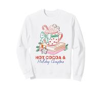 Hot Cocoa e Holiday Chapters Accogliente Lettura Natale Design Felpa