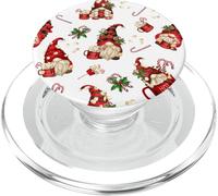 Hot Cocoa Gnome Christmas Pattern White And Red Xmas Gnomes PopSockets PopGrip per MagSafe