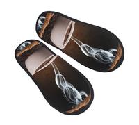 Hot Coffee Cup On Coffee Beans Unisex Scarpe Di Cotone Morbide Ciabatte Calde Scarpe Da Casa Per Interno Casa Camera Da Letto L