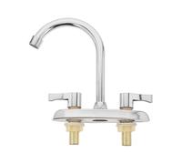 Hot cold water faucet for basin with two handles