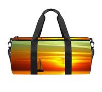 Hot Colors of The Sunset Over The Sea Borsa sportiva da palestra Fitness Allenamento Borsone da viaggio Borsa Tote Borsa Attrezzatura Borsa per donne Uomini, Multicolore, 17.7x9x9 inches