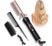 HOT COMB, Piastra per Capelli, Piastra Capelli con Temperatura Regolabile, Spazzola Lisciante per Capelli, 120-230°C Spazzola Lisciante, Spazzola Capelli e Piastra per Capelli e Pettine Barba