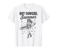 Hot Cowgirl Summer Howdy Surfing Vibes Maglietta