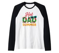 Hot Dad Surf Estate Festa del Papà Nuoto Spiaggia Estate Maglia con Maniche Raglan