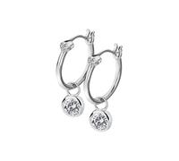 Hot Diamonds Orecchini Rotondi Argento Diamanti 2In1 Hoops Topaz De628 - Orecchini