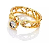 Hot diamonds Revolve DR301 Stylish Gold Plated Topaz and Diamond Anello - Circuit: 54 mm