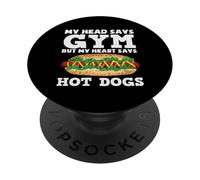 Hot Dog Amante La Mia Testa Dice Palestra Hot Dogs PopSockets PopGrip Adesivo