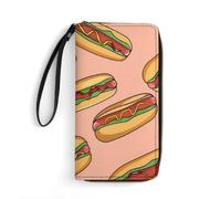 Hot Dog con panini di grano portafogli da polso per uomo donna portafoglio lungo in pelle pochette per carte di credito con cordino, Stile:, 19.7x10.5cm