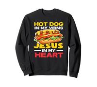 Hot dog nelle mie vene Gesù nel mio cuore amante degli hot dog Felpa