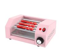 Hot Dog Roller Grill Cooker Machine con 5 rulli antiaderenti e controllo della temperatura per salsicce e involtini di uova