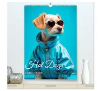 Hot Dogs - Fashion Victims (hochwertiger Premium Wandkalender 2026 DIN A2 hoch), Kunstdruck in Hochglanz: Ein trendiger Kalender mit modebewussten Hunden in stylischen Outfits und coolen Posen.