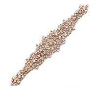 Hot fisso cintura di cristallo appliques per raso fascia cintura strass taglio Bling aggiunta per abiti da festa Prom Gown 1 pc Oro rosa Taglia unica