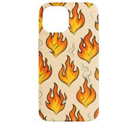 Hot Flame Fire Art with Smoke Grunge BBQ Heat Vibes Custodia per iPhone 15