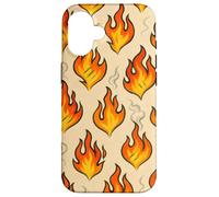 Hot Flame Fire Art with Smoke Grunge BBQ Heat Vibes Custodia per iPhone 16