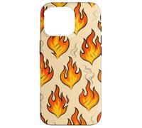 Hot Flame Fire Art with Smoke Grunge BBQ Heat Vibes Custodia per iPhone 16 Pro