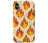 Hot Flame Fire Art with Smoke Grunge BBQ Heat Vibes Custodia per iPhone X/XS