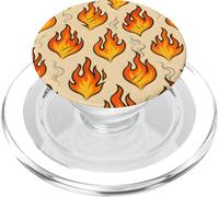 Hot Flame Fire Art with Smoke Grunge BBQ Heat Vibes PopSockets PopGrip per MagSafe