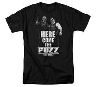 Hot Fuzz Here Come The Fuzz T Shirt Mens Police Comedy Movie Tee Black BlackL
