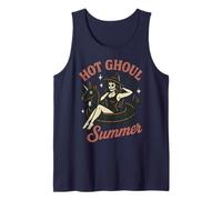 Hot Ghoul Summer Spooky Skeleton Strega Halloween Spiaggia Ragazza Canotta