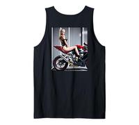 Hot Girl on T-Shirt da Uomo - Modello su Stampa Posteriore Moto Canotta