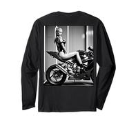 Hot Girl on T-Shirt da Uomo - Modello su Stampa Posteriore Moto Maglia a Manica
